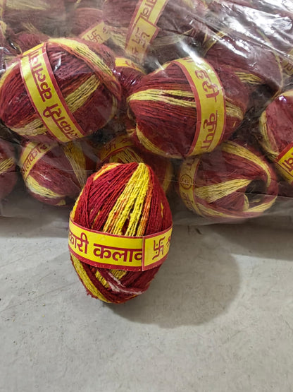 Kalawa Red Sacred Thread Pack of 6 – Mauli Dhaga for Pooja, Raksha Sutra for Protection, Ritual & Spiritual Use