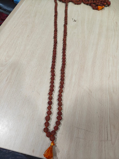 Original Rudraksha Mala 108 Beads – Natural Brown Jaap Mala for Pooja, Meditation & Spiritual Healing