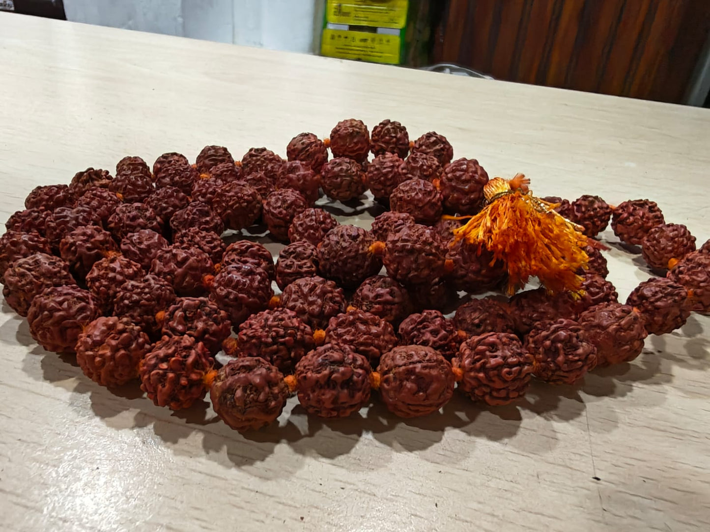 Original Rudraksha Mala 108 Beads – Natural Brown Jaap Mala for Pooja, Meditation & Spiritual Healing