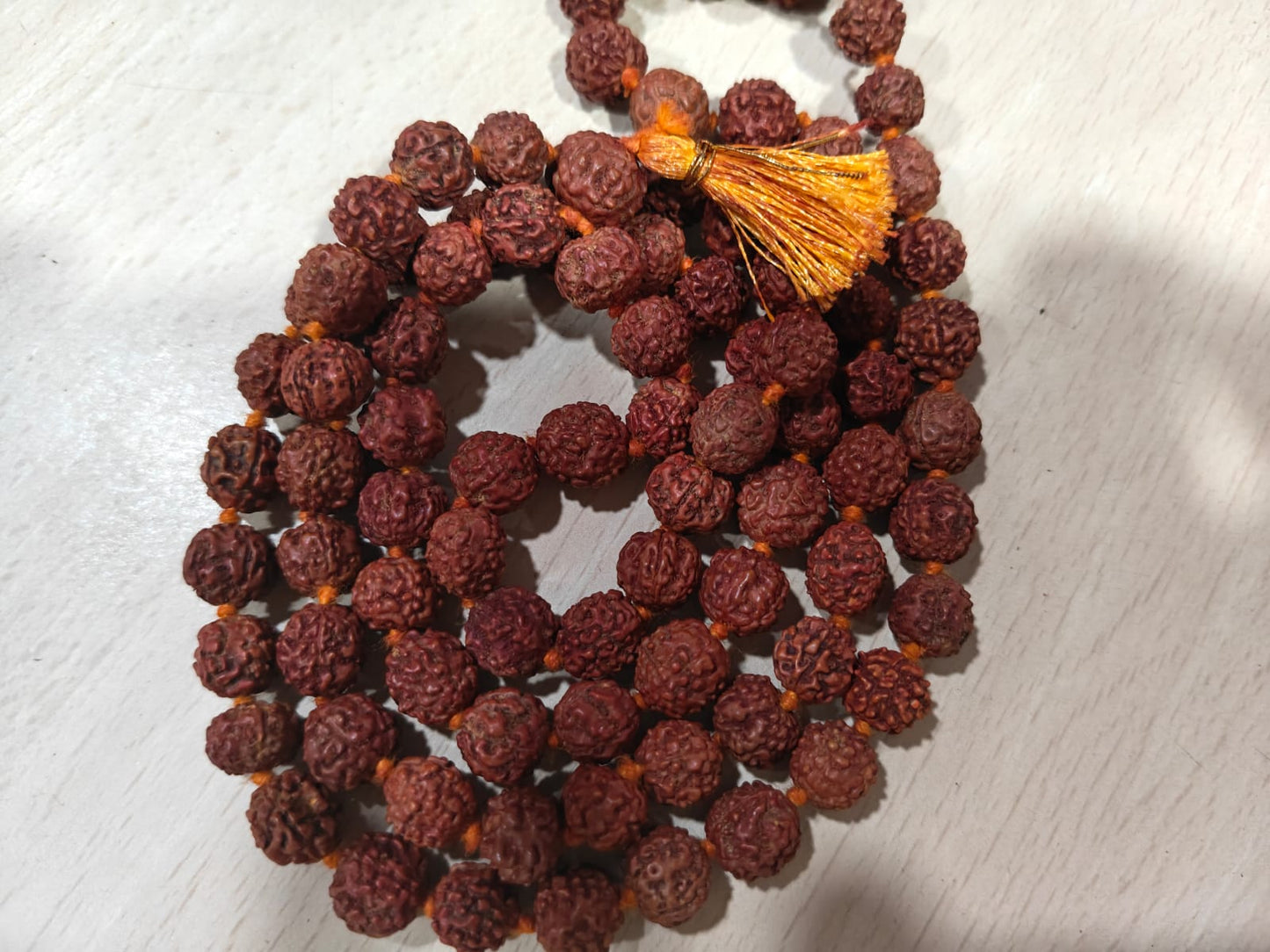 Original Rudraksha Mala 108 Beads – Natural Brown Jaap Mala for Pooja, Meditation & Spiritual Healing