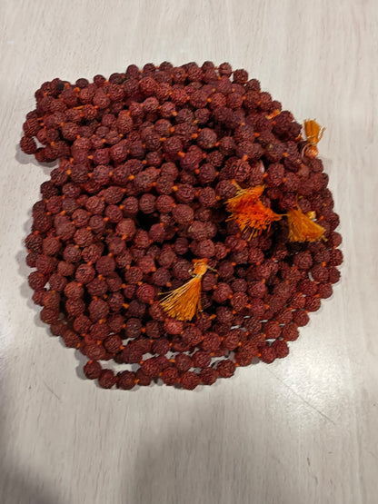 Original Rudraksha Mala 108 Beads – Natural Brown Jaap Mala for Pooja, Meditation & Spiritual Healing