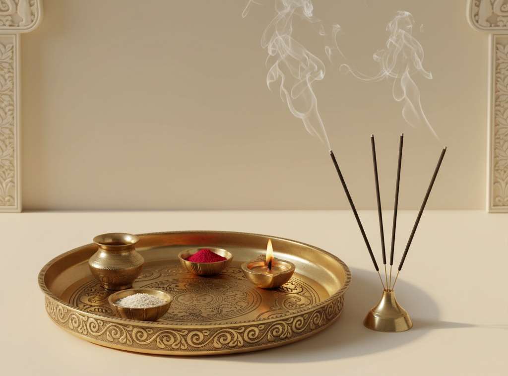 make a 1*1 img for devosln website selling product pooja thali dhuupbaati